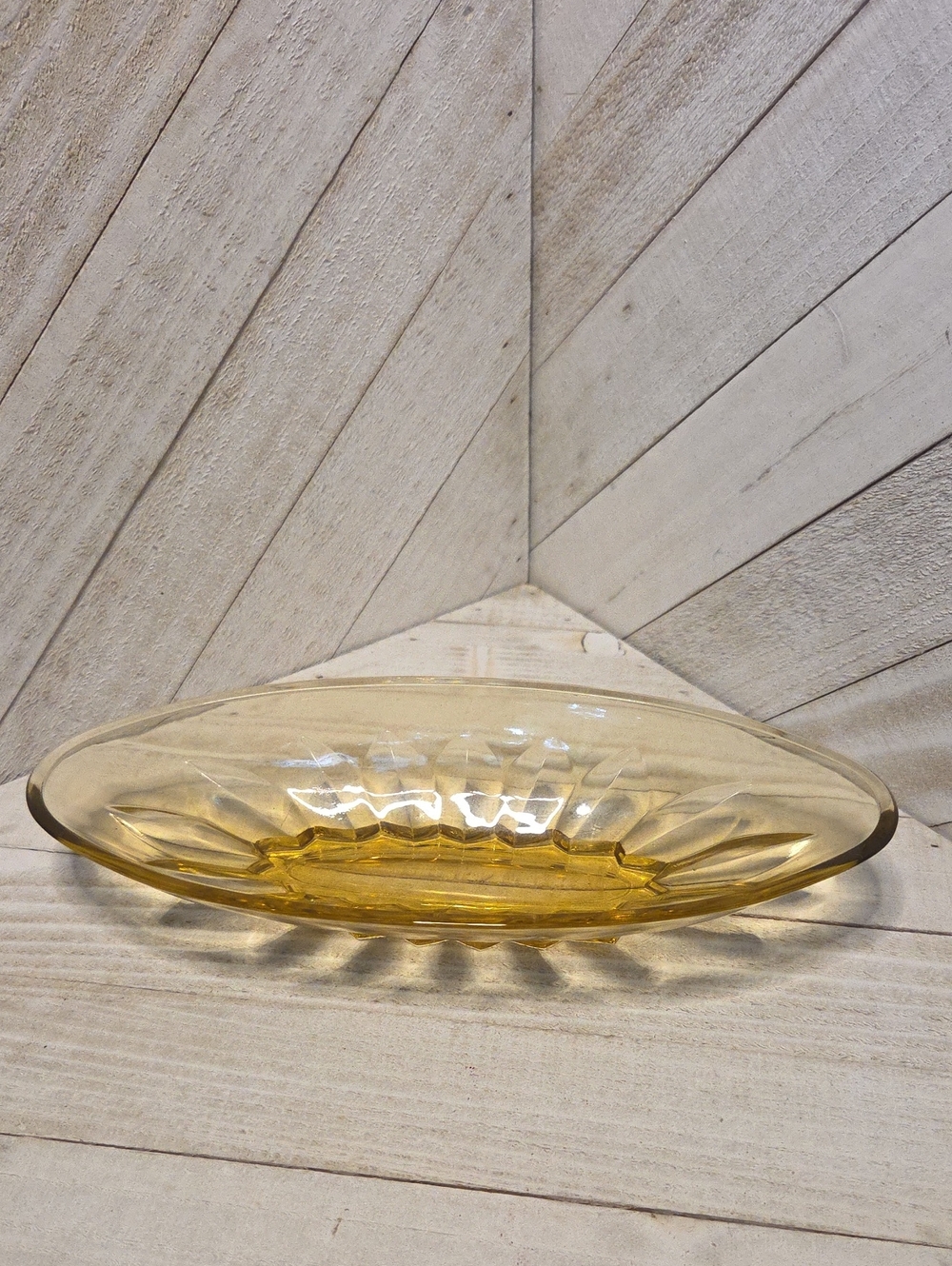 Vintage Golder Yellow Glass Dish Bowl